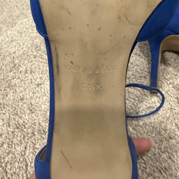 Steve Madden Blue Suede Lace-Up Heels - Picture 9 of 9